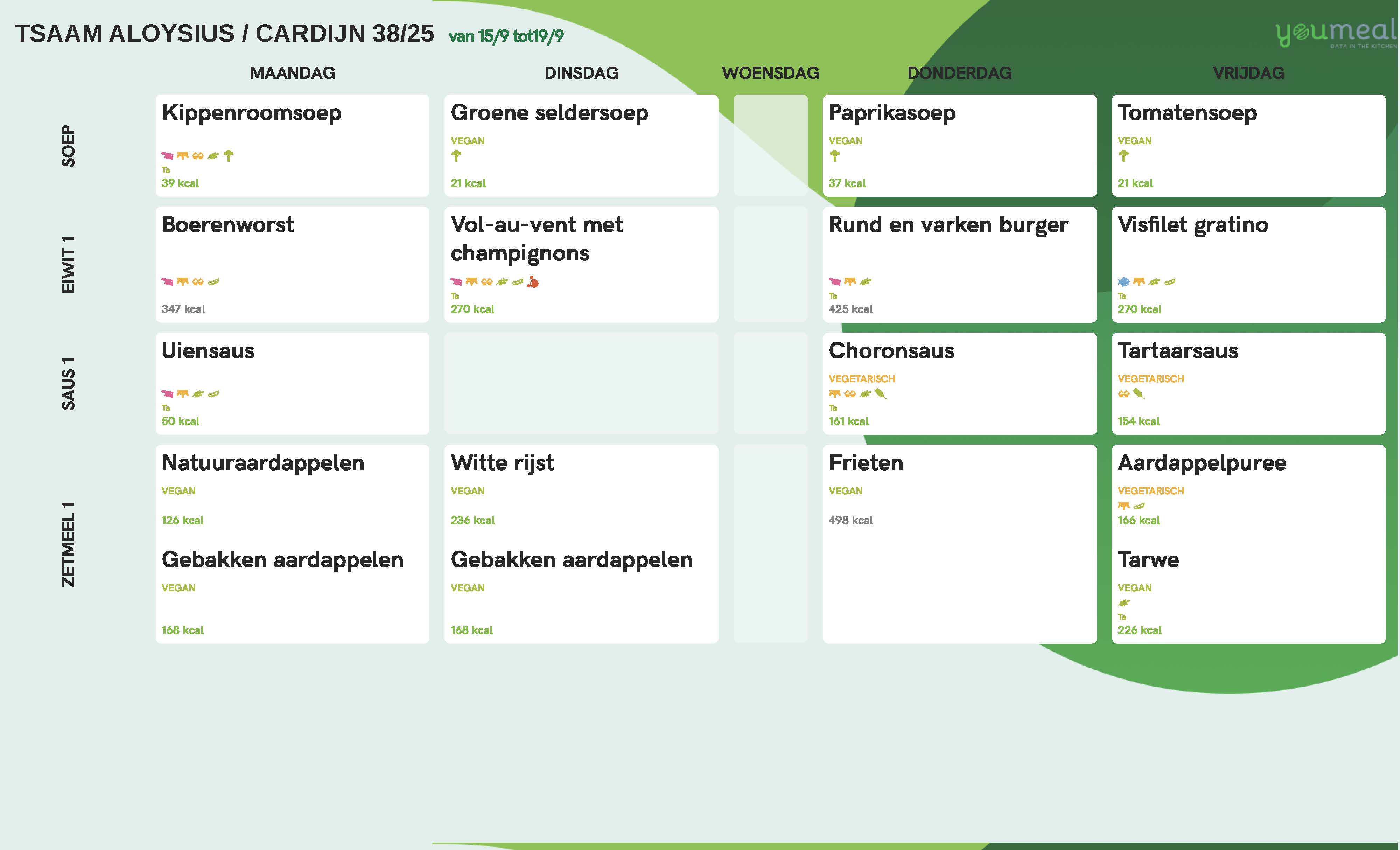 Schoolmenu week 38